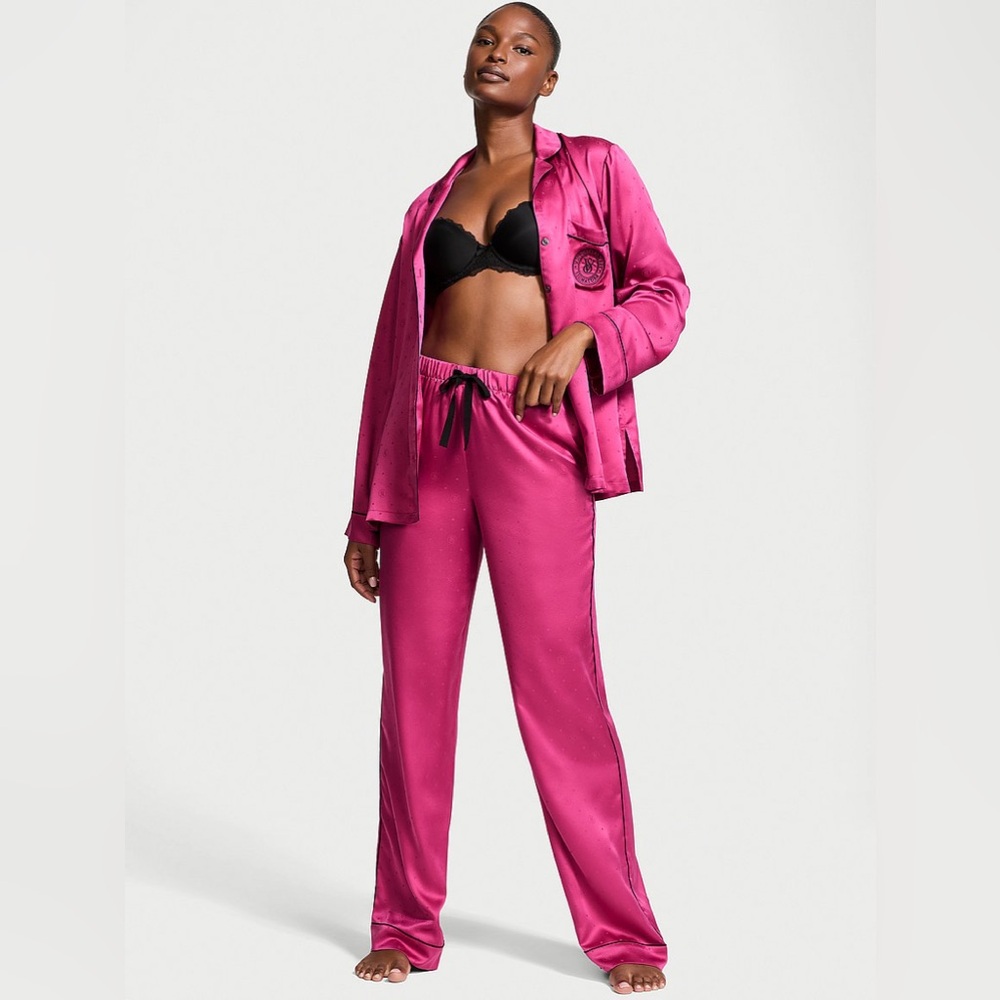 VICTORIA’S SECRET Glazed Satin Long Pajama Set - LUSCIOUS ROSE